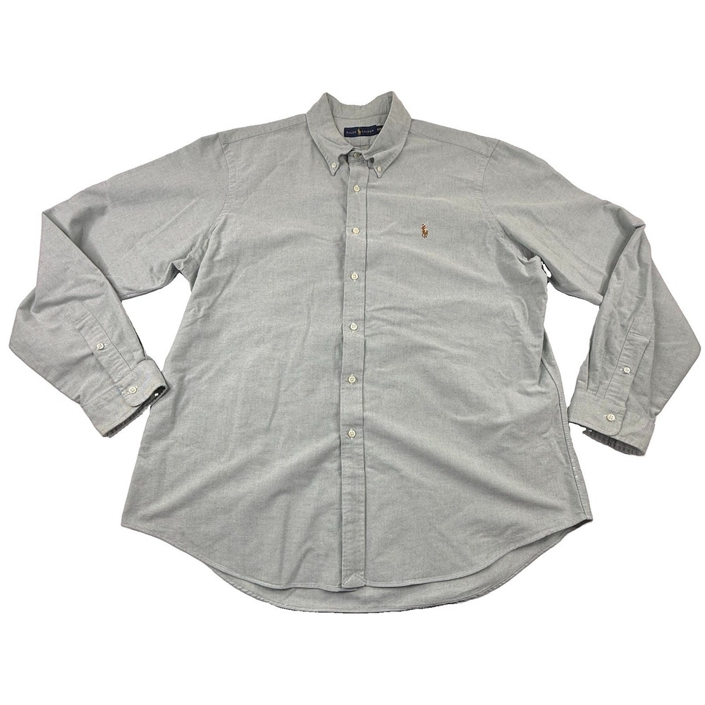 Ralph Lauren Oxford Button Down Shirt Flesh Pony Green Men's XXL